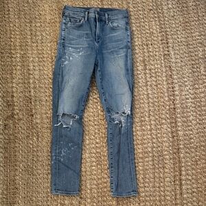Citizens of humanity rocket crop high rise skinny Distressed Blue Jeans size 25